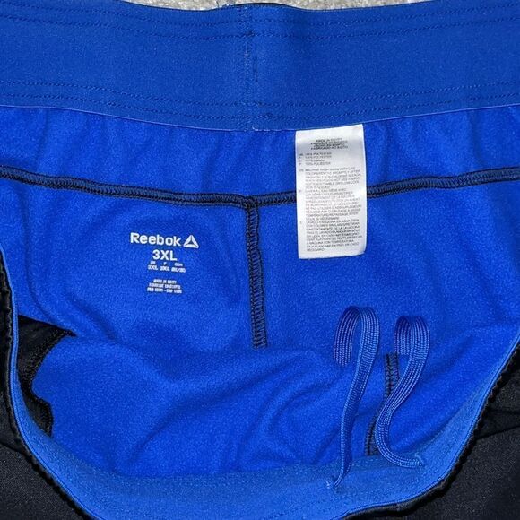 Reebok big ma  Jogger Sweatpants Black & Blue size XXXL drawstring pants - Picture 2 of 3